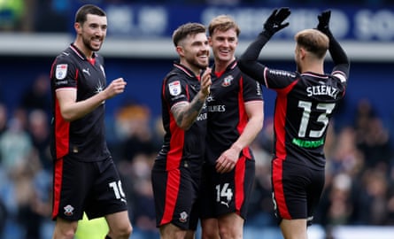 Ryan Manning (centre, left) celebrates after scoring for Southampton against Sheffield Wednesday.