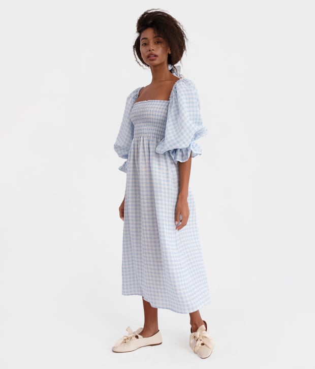 SL027AL Sleeper “Atlanta” Linen Dress in Blue Vichy 320$ (1)