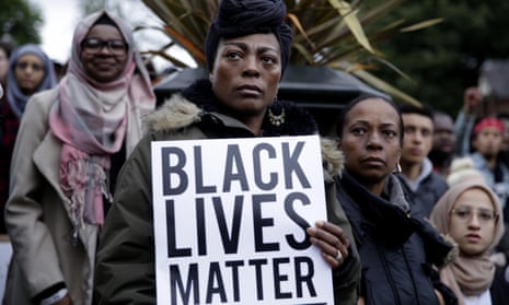  Protesters at the Black Lives Matter rally in Manchester. 