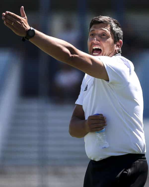 Luis Araújo watches his Benfica juniors at a tournament in Porto