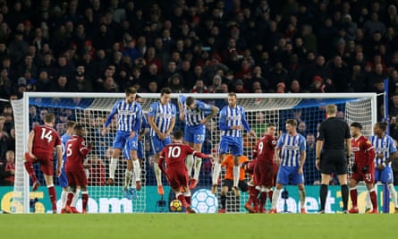 Philippe Coutinho scores Liverpool’s fourth goal at Brighton on an afternoon when Jürgen Klopp’s side sparkled.