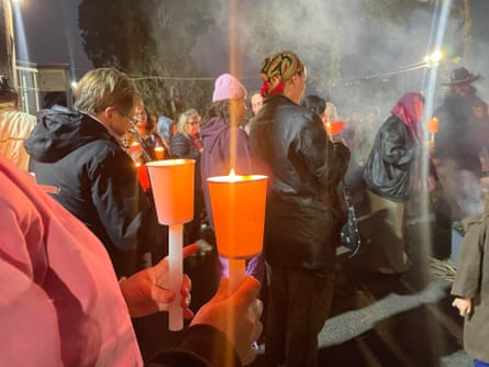 A candlelight vigil for Kumanjayi Little Baby at the Aboriginal Advancement League in Melbourne.