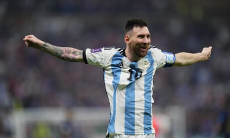 Messi celebrates winning the world cup