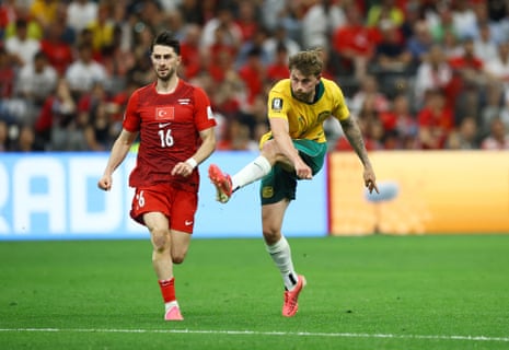 Australia's Connor Metcalfe scores their second goal REUTERS/Albert Gea