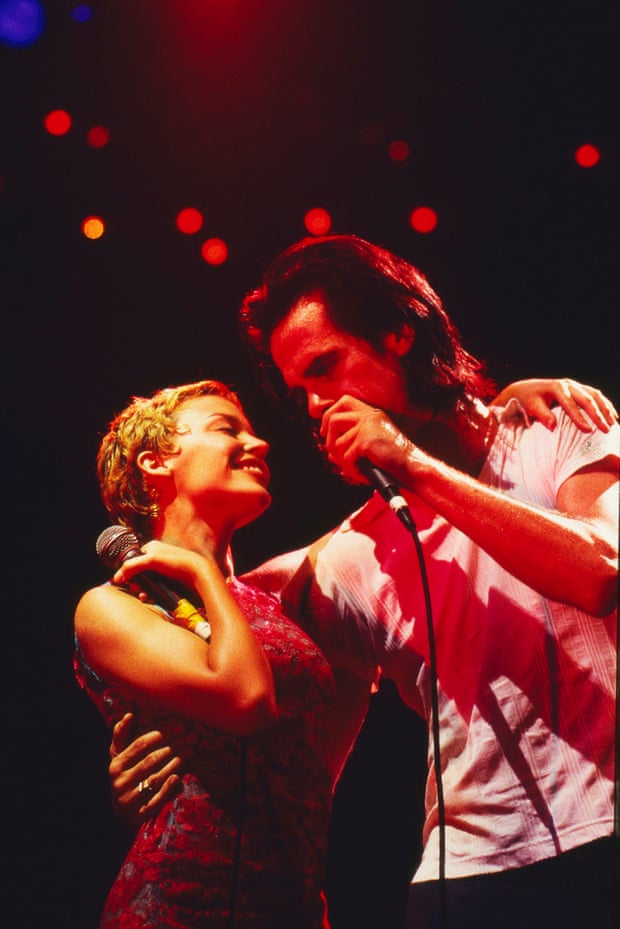 Nick Cave with Kylie Minogue at the Big Day Out.