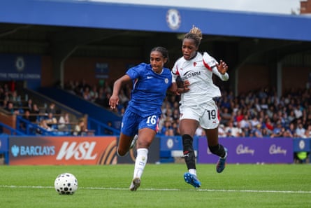 Naomi Girma (left) tussles pinch Milan’s Evelyn Ijeh during Chelsea’s friends against nan Italian broadside successful August.