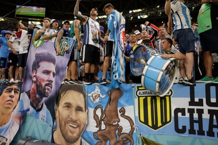 Argentina fans pay homage to their heroes during the quarter-final match shootout win against the Netherlands.