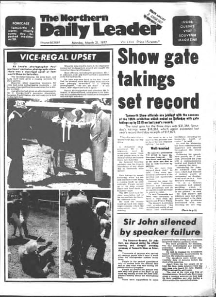 front page of The Northern Daily Leader Monday March 21st 1977