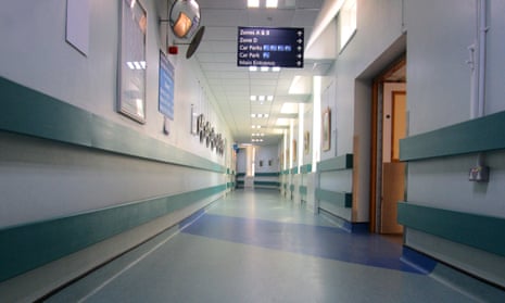 An NHS hospital corridor.