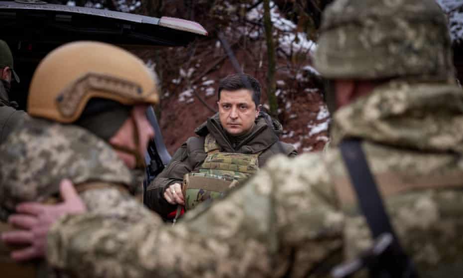 Volodymyr Zelensky meets Ukraine troops on the frontline in the Donetsk region