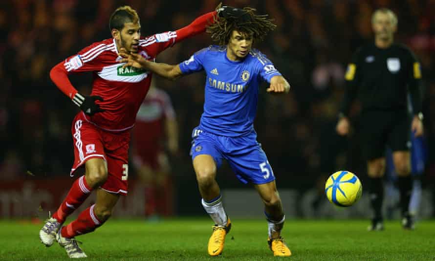 Nathan Aké in action for Chelsea against Middlesbrough in February 2013