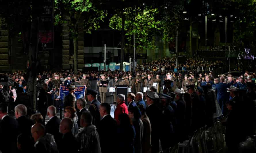 The Australian Army Band performs at the Dawn Service ceremony commemorating Anzac Day in Sydney, Australia, April 25, 2022. REUTERS/Jaimi Joy
