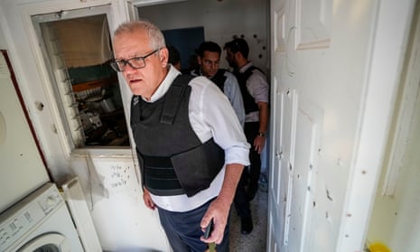 Scott Morrison in southern Israel earlier this month