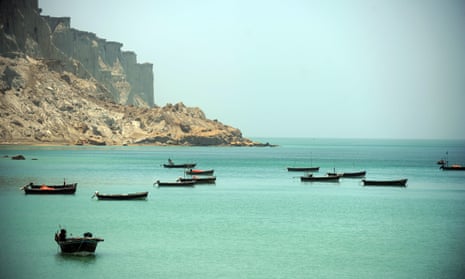 Fishing boats in the bay of Gwadar, Pakistan.
