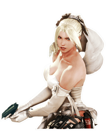 A female CGI fighter with a gun