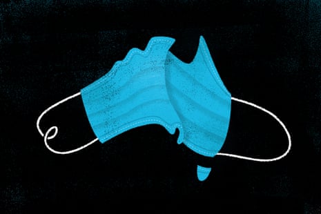 An illustration of a mask in the shape of Australia