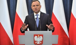 The president of Poland, Andrzej Duda, pictured on 27 December.