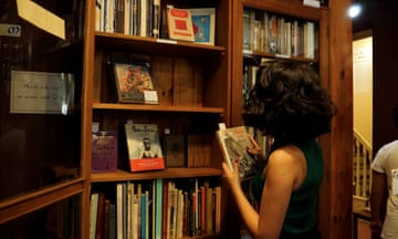 The Guardian's Rafqa Touma browsing at Sappho Books, Cafe and Bar at Glebe, NSW.