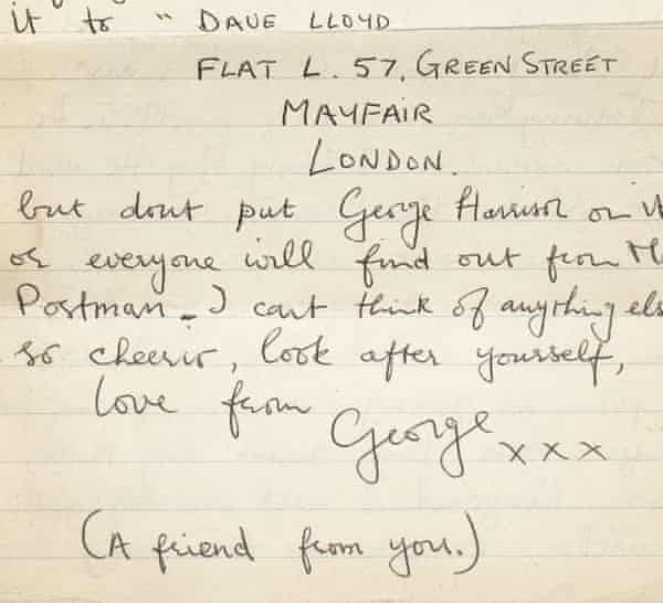 A letter from George Harrison to Astrid Kirrcher, from 1964.