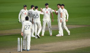 Dom Sibley celebrates after running out Asad Shafiq.