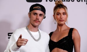 Justin Bieber with his wife Hailey Baldwin earlier this year.