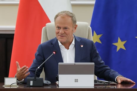 Polish prime minister Donald Tusk attends the government meeting at the Chancellery of the Prime Minister in Warsaw, Poland.
