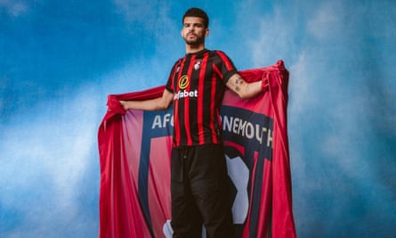 Dominic Solanke models Bournemouth’s new home kit