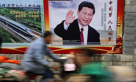 A poster of Xi Jinping in Beijing. 
