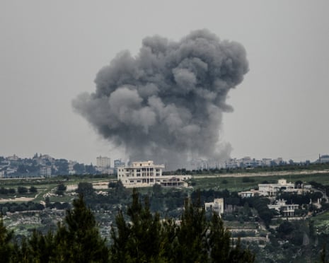 Edifici danneggiati e distruzione nel sud del Libano da parte dei militari scioperi