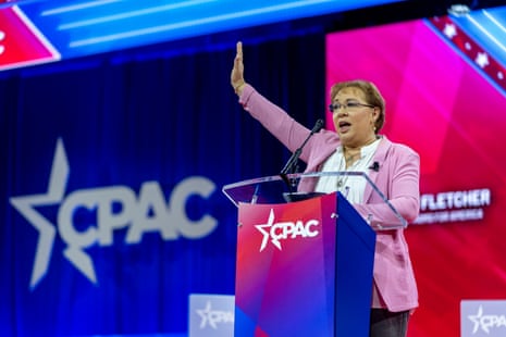 Kimberly Fletcher, president of Moms for America, speaks during the Conservative Political Action Conference, CPAC 2024, at National Harbor, in Oxon Hill, Md., Saturday, Feb. 24, 2024.