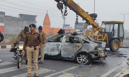 Rishabh Pant’s burnt out car is removed after a crash