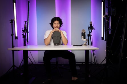 Jojo sits in his recording studio