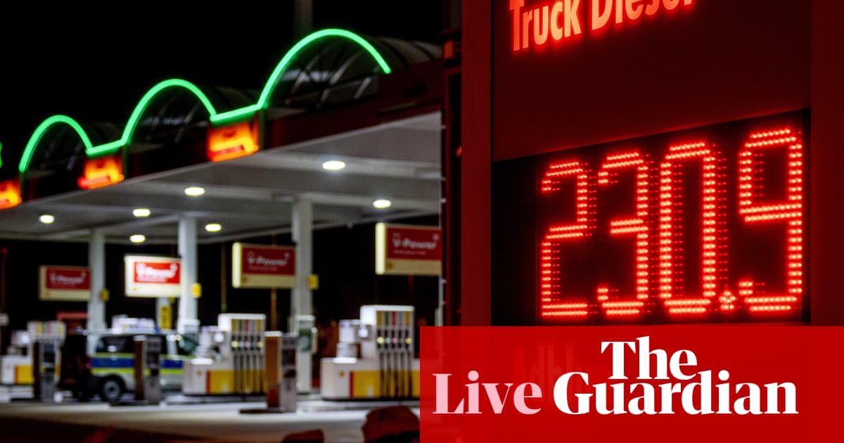 Oil prices dip; German consumer confidence worsens on war concerns – business live
