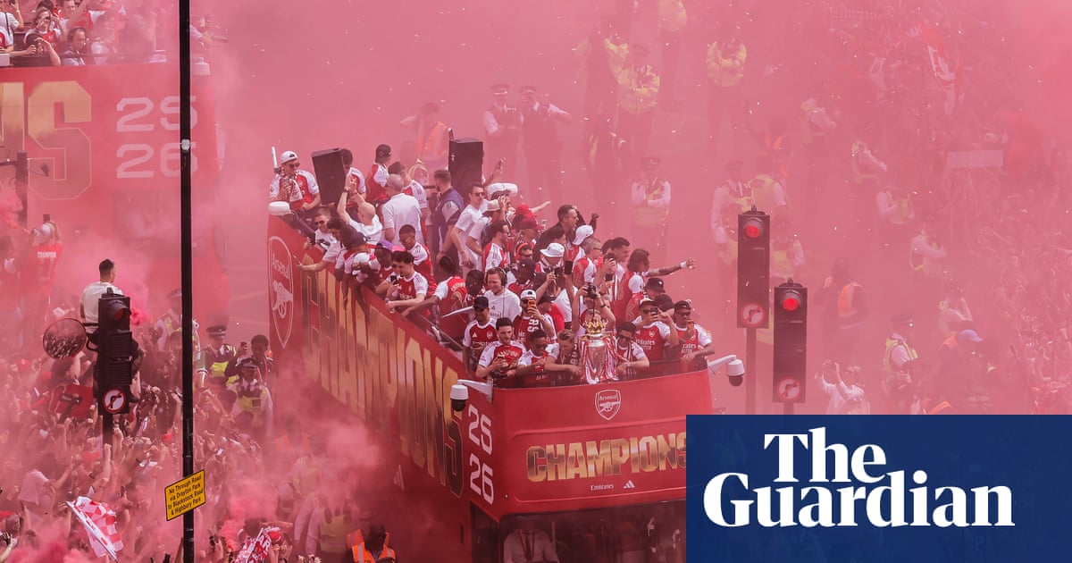 Arsenal put Champions League anguish to one side with open-top bus parade