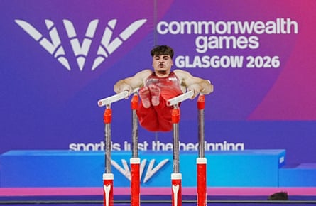 Gabriel Langton takes part in the artistic gymnastics men's team final at the 2026 Commonwealth Games in Glasgow.