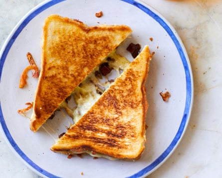 Tom Kerridge cheese and branston pickle toastie