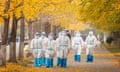 Medical workers in Chengdu, Sichuan.