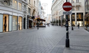 Austrian streets empty under lockdown.