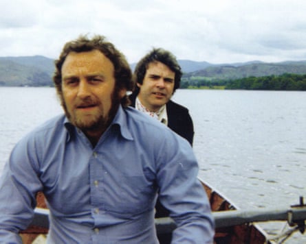 John Thaw, left, and Ian Kennedy Martin rowing in Scotland. Martin devised the part of Regan in The Sweeney especially for Thaw, who was a drinking buddy.