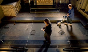 Archaeologists conducting the survey of William Shakespeare’s grave at Holy Trinity church