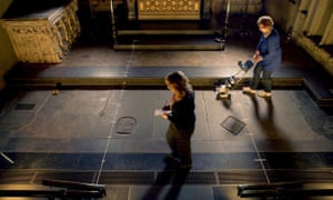 Archaeologists conducting the survey of William Shakespeare’s grave at Holy Trinity church
