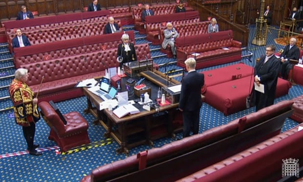 Jo Johnson takes his seat in the House of Lords.