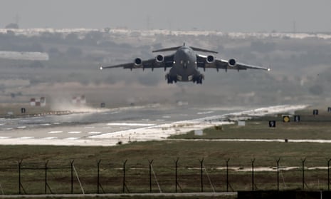 A US airforce plane takes off from Incirlik airbase in Turkey two years ago.