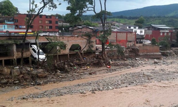 A picture provided by the Colombian army shows some of the damage caused by the landslide in Mocoa. Photograph: Colombian army/EPA A picture provided by the Colombian army shows some of the damage caused by the landslide in Mocoa. Photograph: Colombian army/EPA