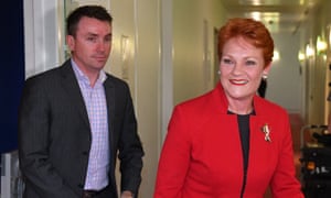 One Nation leader Pauline Hanson with media advisor James Ashby.
