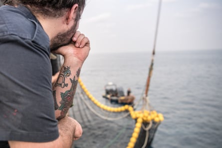 Captain Alistair Allan looks on as the Oriental Kim’s net is winched aboard