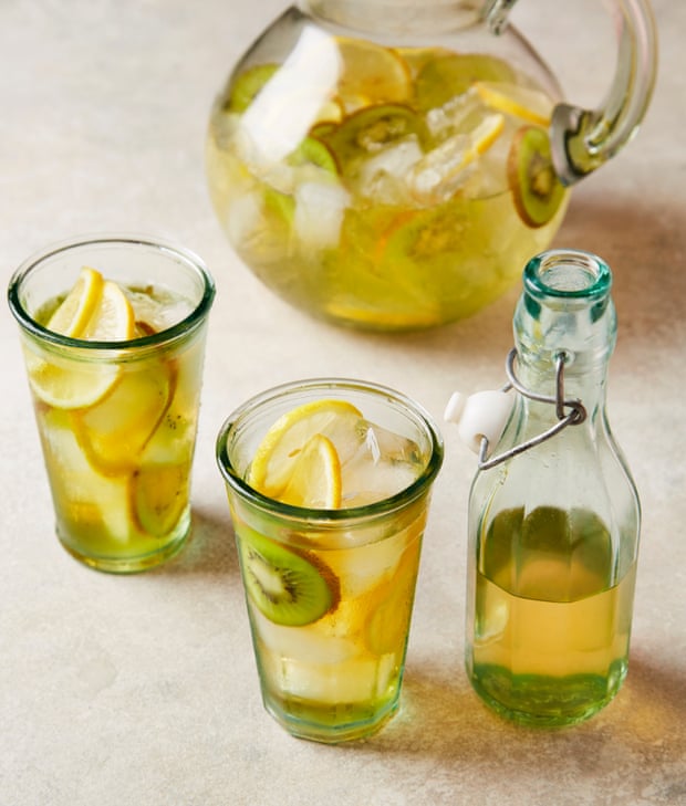 Yotam Ottolenghi’s white sangria with kiwi and lemon.