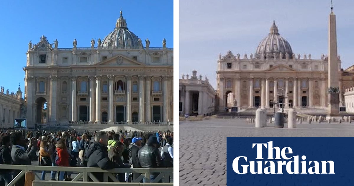 St Peter's Square before and after Italy's coronavirus lockdown – video