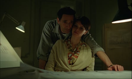 Adrien Brody and Felicity Jones in The Brutalist.