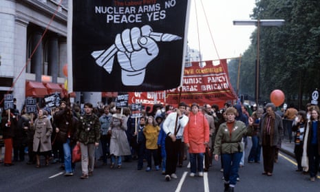 An anti-nuclear march in London in 1981.